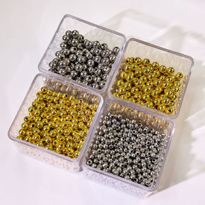 Cuentas Redondas de Plástico Doradas y Plateadas para Hacer Collares y Pulseras, 3/4/5/8 mm/1 Bolsa de 30 g, Encantadoras y Modernas, Vanguardistas - Product Image 1
