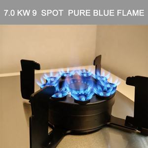 موقد غاز مدمج بسطح زجاجي وغطاء قلاب سحري، 5 شعلات عالية الطاقة - Product Image 2