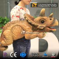 Mon Dino DH014 Équipement de terrain de jeu Marionnette de dinosaure réaliste en 3D Tricératops