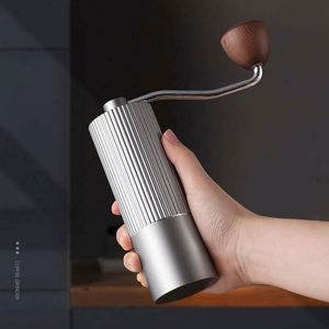 Al-Alloy Body 420 Stainless Steel Burr Homeuse Espresso <b>Mini</b> Small Hand Mill Portable Manual Coffee <b>Grinder</b> with Wood Handle - Product Image 4