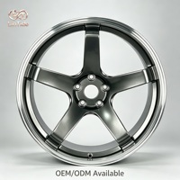 Rines de Aleación de 20 Pulgadas con Ajuste Personalizado, 5x114.3 5x120, Color Gris Metálico con Borde Pulido para Tesla Model Y BMW M3