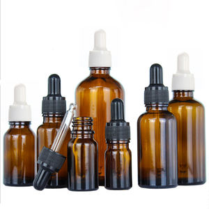 En Stock: Botella de Vidrio con Gotero de 5ml, 10ml, 15ml, 20ml, 30ml, 50ml, 100ml, Color Ámbar, para Aromaterapia y Aceites Esenciales - Product Image 1