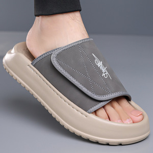 Sandales à Velcro Vert Gris pour Hommes – Chaussures Décontractées d'Été pour Plage et Extérieur, Talon de 1 à 3 cm - Product Image 3