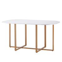 Ensemble de table et de 4 chaises de salle à manger rondes en bois MDF, meubles de salle à manger pour petite maison moderne, gain de place
