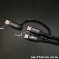 Cables USB Tipo C 2 en 1, Trenzados de Nailon, Ultra Duraderos y de Alto Rendimiento