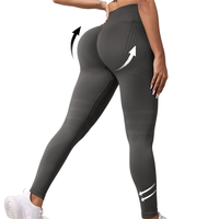 Celana Yoga High-Waisted Seamless Pengangkat Bokong, Legging Olahraga Fitness Lari dengan Fitur Penyerap Keringat dan Penghilang Kelembapan