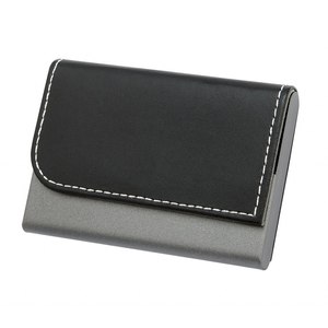 Porte-cartes en métal noir PU bruni pour cartes de crédit, cartes de visite, usage professionnel, élégant, personnalisable, style professionnel, format lettre - Product Image 1