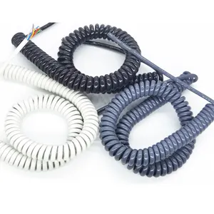 Cable flexible retráctil, Cable eléctrico en espiral, 2, 3, 4, 5, 6, 7, 8 núcleos, PUR