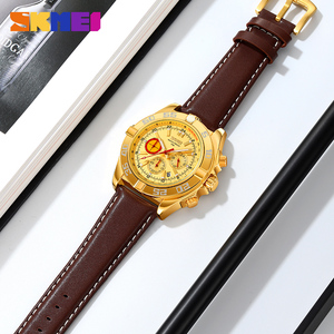 Montre à quartz de mode sans usine fabricant de logo personnalisé montre-bracelet en cuir pour hommes montre OEM & ODM SKMEI 9322 - Product Image 2