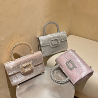 Nouveau Sac à Main de Luxe pour Femme, Sac Carré Serpent Scintillant avec Diamants en Cristal, Pochette de Soirée Étincelante pour Mariage et Fête