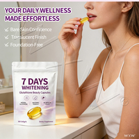 Gélules de glutathion blanchissantes 7 jours, formule haute puissance pour un teint éclatant, gélules de glutathion, collagène, vitamine C