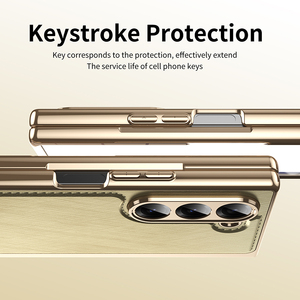 Di lusso per <span class=keywords><strong>Samsung</strong></span> <span class=keywords><strong>Galaxy</strong></span> Z piega 6 placcatura oro PC custodia sottile con protezione dello schermo Z pieghevole 7 pelle PU custodia antiurto - Product Image 4
