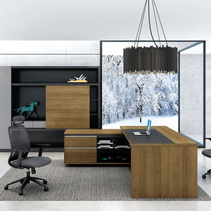 Luxury <strong>Solid</strong> <strong>Wood</strong> Modern Executive Office <strong>Desk</strong> with Storage Drawers Cable Management Large Workstation CEO Chairman - Product Image 2