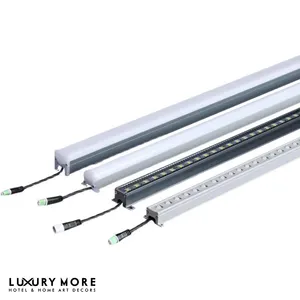 Açık alüminyum IP65 DMX RGB piksel LED çubuk ışık doğrusal floresan lamba cephe mimari aydınlatma
