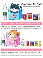 Sacs cadeaux scolaires refermables avec motif chat de dessin animé mignon, sacs fourre-tout uniques pour fêtes d'anniversaire et événements festifs