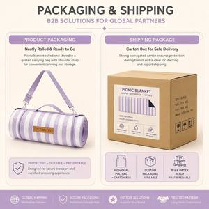 Couverture <span class=keywords><strong>de</strong></span> pique-nique pliable imperméable, matelassée double face, tapis d'extérieur avec sac <span class=keywords><strong>de</strong></span> transport, tapis <span class=keywords><strong>de</strong></span> camping rayé portable pour la <span class=keywords><strong>plage</strong></span> - Product Image 5