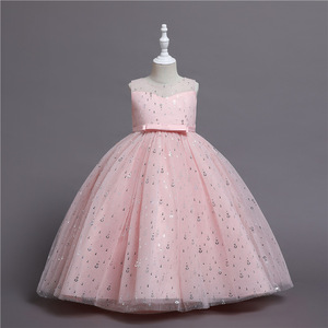 Abito estivo con paillettes in <span class=keywords><strong>Tulle</strong></span> per la festa di nozze bambino principessa spettacolo abito lungo abiti per bambini per ragazze abiti da sera formali - Product Image 1