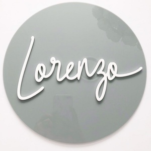Plaque nominative ronde personnalisée en acrylique vierge pour événements de bébé, logo, signalétique, marque Yageli, forme personnalisable, présentoir - Product Image 3
