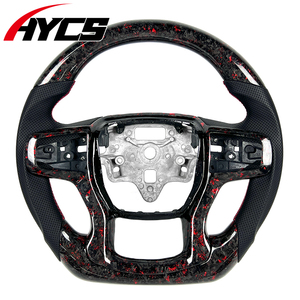 Accessoires de voiture pour Chevrolet Silverado <span class=keywords><strong>Suburban</strong></span> <span class=keywords><strong>LTZ</strong></span> ZR2 Tahoe RST Z71 GMC, volant sportif rouge en fibre de carbone forgée - Product Image 1