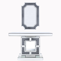 Meuble de chambre en verre, console miroir écrasable en diamant, de luxe, prévente