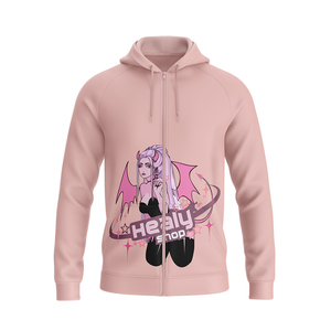 Nouveau Logo personnalisé français Terry bidimensionnel diable <span class=keywords><strong>Anime</strong></span> hommes pleine fermeture éclair sweats à capuche ange sérigraphie grande taille unisexe sweat - Product Image 2