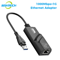 Adaptador USB a Ethernet Gigabit 1000Mbps USB-A RJ45 para Laptop, PC y Consola