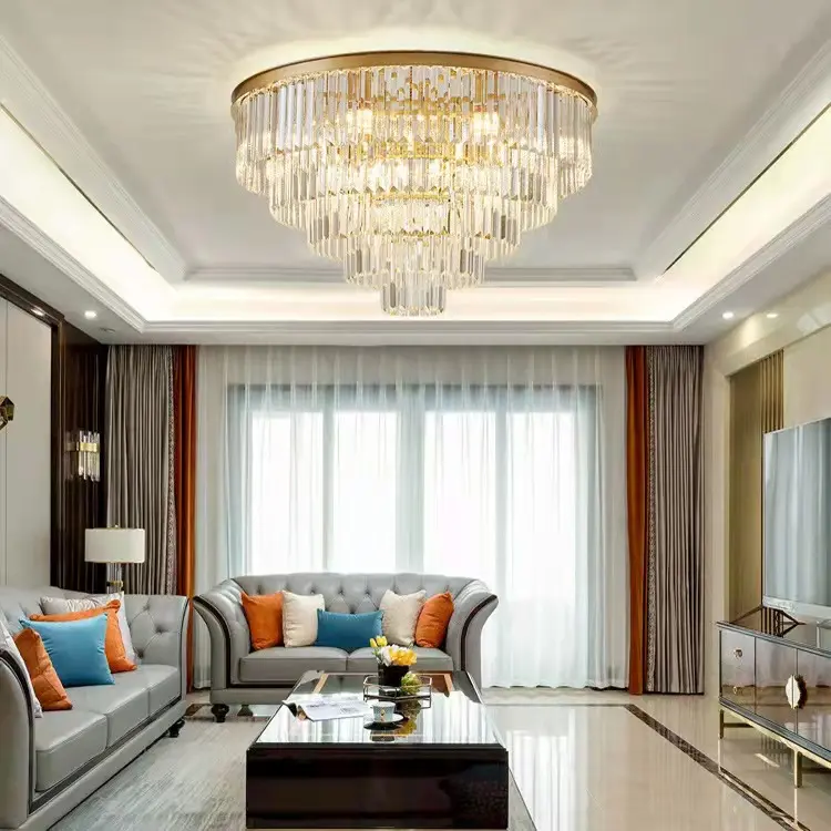 American Retro Bedroom Light Luxury Simplicity Post-Modern Hotel Dining Room Crystal Chandelier