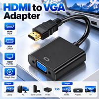 Câble adaptateur HDMI vers VGA 20CM, adaptateur convertisseur vidéo HDMI mâle vers VGA femelle pour moniteur, projecteur, ordinateur portable, PC