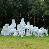 Sculpture d'ours polaire en fibre de verre, faite à la main, personnalisable, pour l'extérieur, décoration de parc, zone scénique, jardin, aménagement paysager