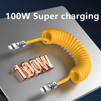 Câble de données TENWIN Factory Hot Sale, orange coloré, type C, 1 m, charge rapide, résistant à l'étirement, pour Android vers iPhone