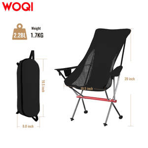 Silla plegable Woqi ligera, portátil, con respaldo alto y bolsa de almacenamiento para viajes al aire libre, pesca y uso en exteriores. - Product Image 2