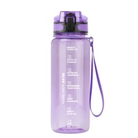 Top vente 650ml Tritan Transparent bouteille de motivation large bouche étanche réutilisable en plastique adultes Direct boire Camping