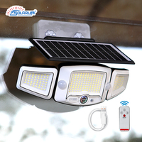 Lampe solaire murale à 3 têtes Solarup, éclairage extérieur LED, détecteur de mouvement, étanche IP65, batterie rechargeable, clôture de jardin