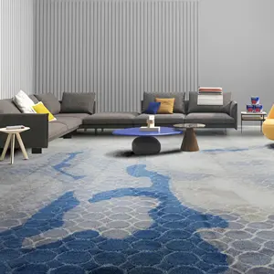 Blue Grey 100% Wool Rug Handmade Carpets and Rugs Home Commercial Carpet