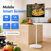 Layar Pintar Portabel Standby Me 32 Inci Layar Sentuh 10 Titik LCD Android 13 8+128G Dapat Digulung Tanpa Kabel untuk Periklanan Ritel