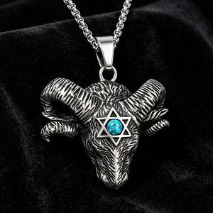 Yunnique Collier Tête de Chèvre Satan en Acier Titane, Pendentif Animal Géométrique, Bijou Unisexe Tendance - Product Image 3