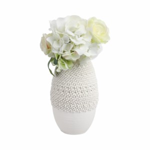 Vaso in Ceramica Ovale Texturizzato, Arredamento Moderno per Soggiorno, Camera da Letto, Ufficio e Tavolo - Product Image 2