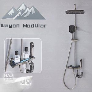 Wayon New Design Intelligentes Umgebungs licht Design Luxus-Dusch system Aluminium Piano Rain Smart Digital Dusch set - Product Image 1