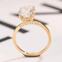Bague de fiançailles en or massif 10k 14k 18k avec diamant de laboratoire pour homme et femme, certifiée IGI, 2ct 3ct VVS, bijoux en diamant de laboratoire sur mesure