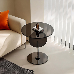Mesa Auxiliar Moderna de Vidrio <span class=keywords><strong>para</strong></span> Sala de Estar, Dormitorio o Balcón - Mesa de Centro de Lujo <span class=keywords><strong>para</strong></span> Esquina - Product Image 3