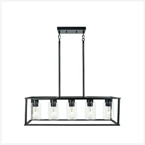 Nordic Simple Design Chandelier Ceiling Light Kitchen Island Glass Shade E26 E27 Bulb 5 Light Island Pendant Light