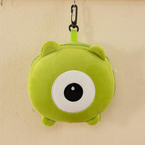 Kawaii 2-in-1 tragbare faltbare Reißverschluss-Plüsch-Schweine augen maske und Nacken kissen Reise freundliche bestickte Cartoon-Figural-Augen abdeckung - Product Image 3