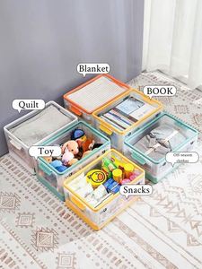 Wholesale Custom Plastic Rectangle Good Price Household Portable Stackable Foldable Eco-Friendly <b>Clothes</b> Toys Organizer Bins - Product Image 5