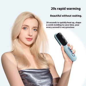 Mini <span class=keywords><strong>fer</strong></span> à lisser portable rechargeable par USB et peigne de soin, <span class=keywords><strong>fer</strong></span> à <span class=keywords><strong>repasser</strong></span> <span class=keywords><strong>sans</strong></span> <span class=keywords><strong>fil</strong></span>, outil de coiffure pour cheveux lisses et bouclés à double usage - Product Image 3