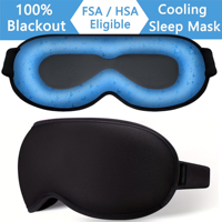 Masque de sommeil rafraîchissant en gel/nylon 3D pour les yeux gonflés, les migraines, les maux de tête, réutilisable, durable, confortable, compresse froide