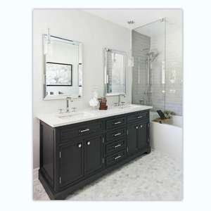 Meubles de salle de bain modernes et contemporains en PVC avec miroir de coiffeuse à LED, lavabo, solution de rangement de haute qualité, nouveau style populaire - Product Image 6