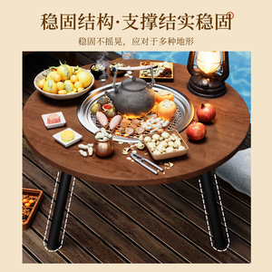 Portable Folding Outdoor <b>Barbecue</b> Grill <b>Table</b> For Home Courtyard Tea Brewing Use - Product Image 3