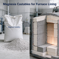 Magnesia Castable Kekuatan Tinggi, Monolitik Refractory Castable untuk Ladle, Pelapis Tungku Semen