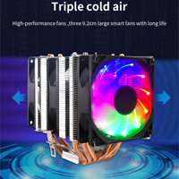 4 Pin PWM RGB Cooling Fan 6 Heat Pipes PC Radiateur pour Intel LGA 1150 1151 1155 1366 2011 X79 X99 AM3 AM4 CPU Cooler