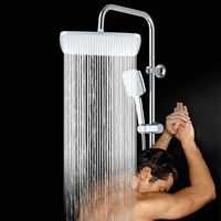Acier inoxydable 201 Kit de colonne de douche de pluie murale chromée pour salle de bain
